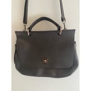 Renata Corsi Black Leather Crossbody Handbag